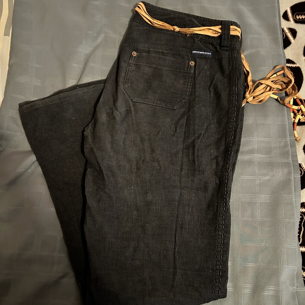 Abercrombie Navy corduroy flare leg jeans